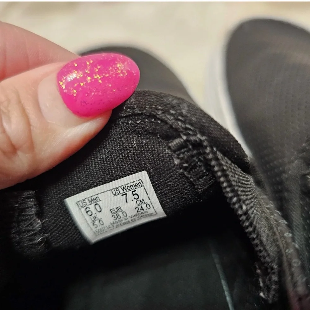 Vans - Leather‎ Black Slip Ons